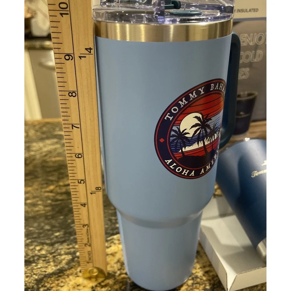 Tommy Bahama 40 oz Tumbler Two 12 oz Cup Stainless Hydration Beverage Set (M)